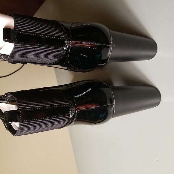 Patent Leather Tie Up Boots - Picture 2 of 6